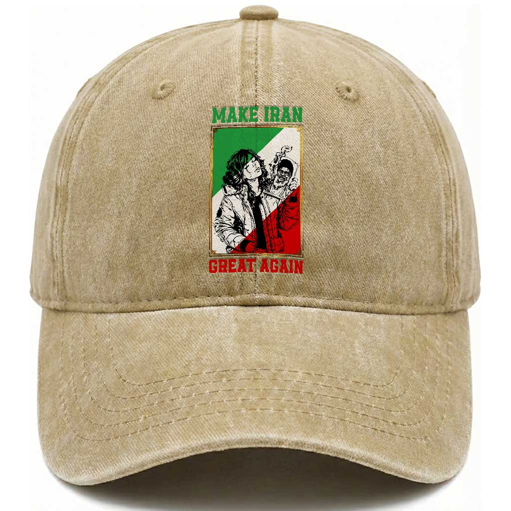 Make Iran Great Again Washed Cotton Baseball Cap Patriotic Iranian Heritage Gift