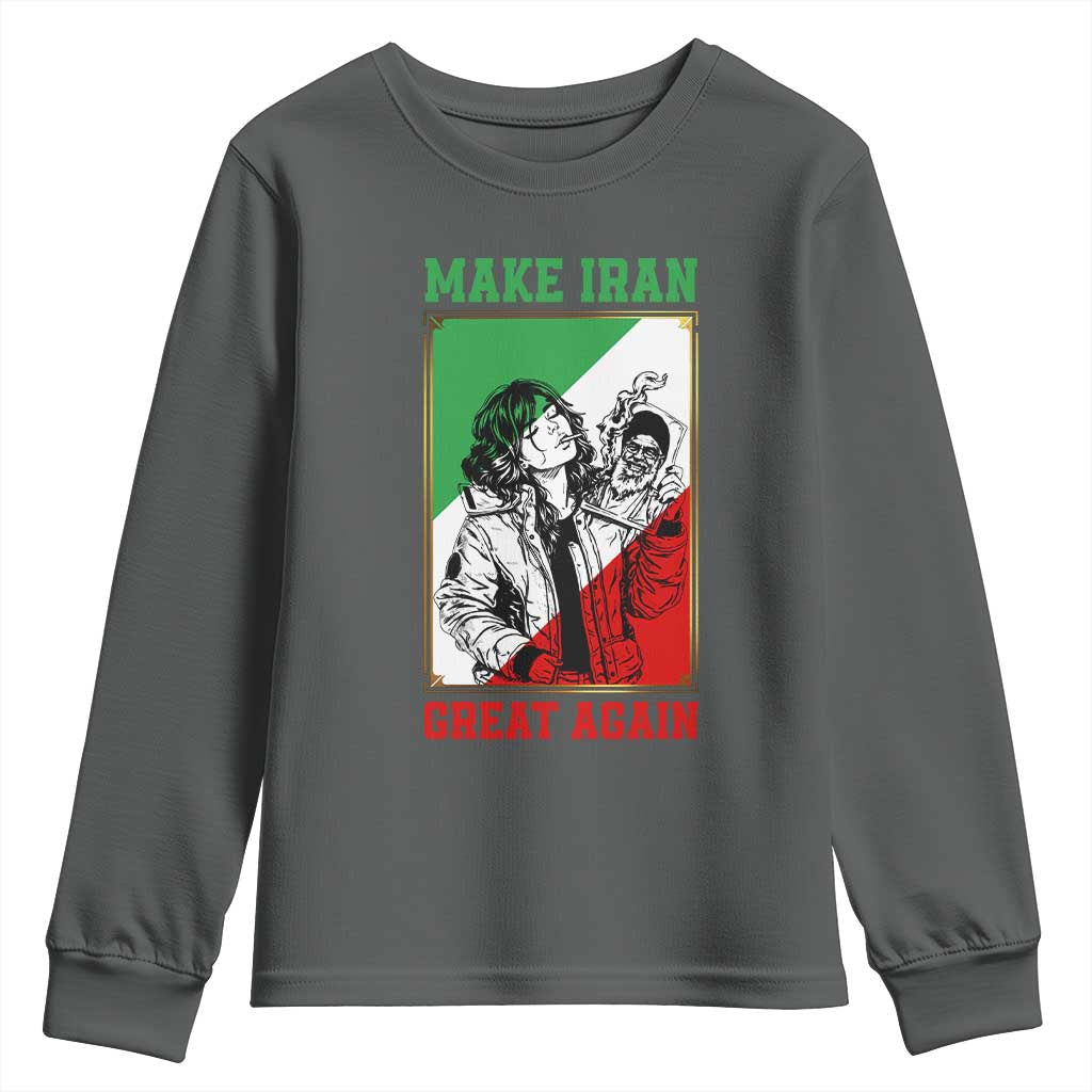 Make Iran Great Again Youth Sweatshirt Patriotic Iranian Heritage Gift