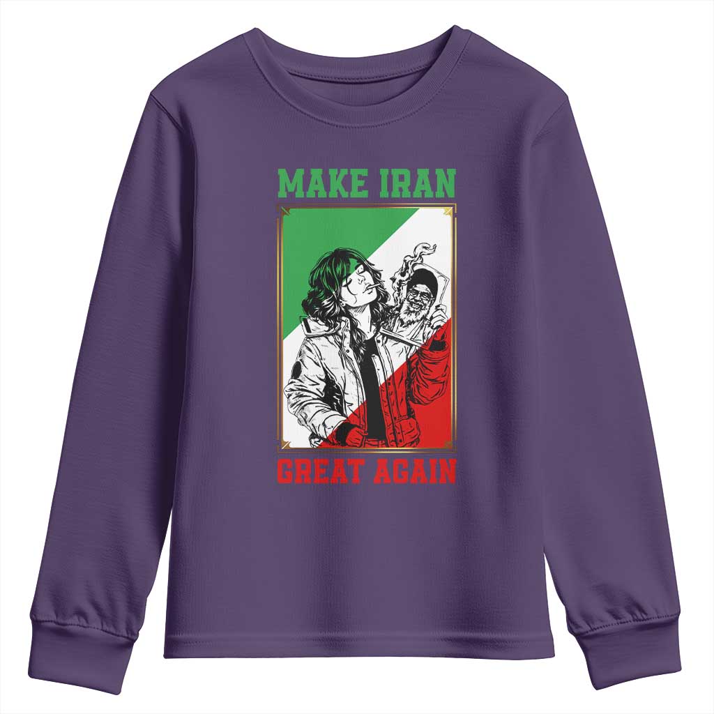Make Iran Great Again Youth Sweatshirt Patriotic Iranian Heritage Gift
