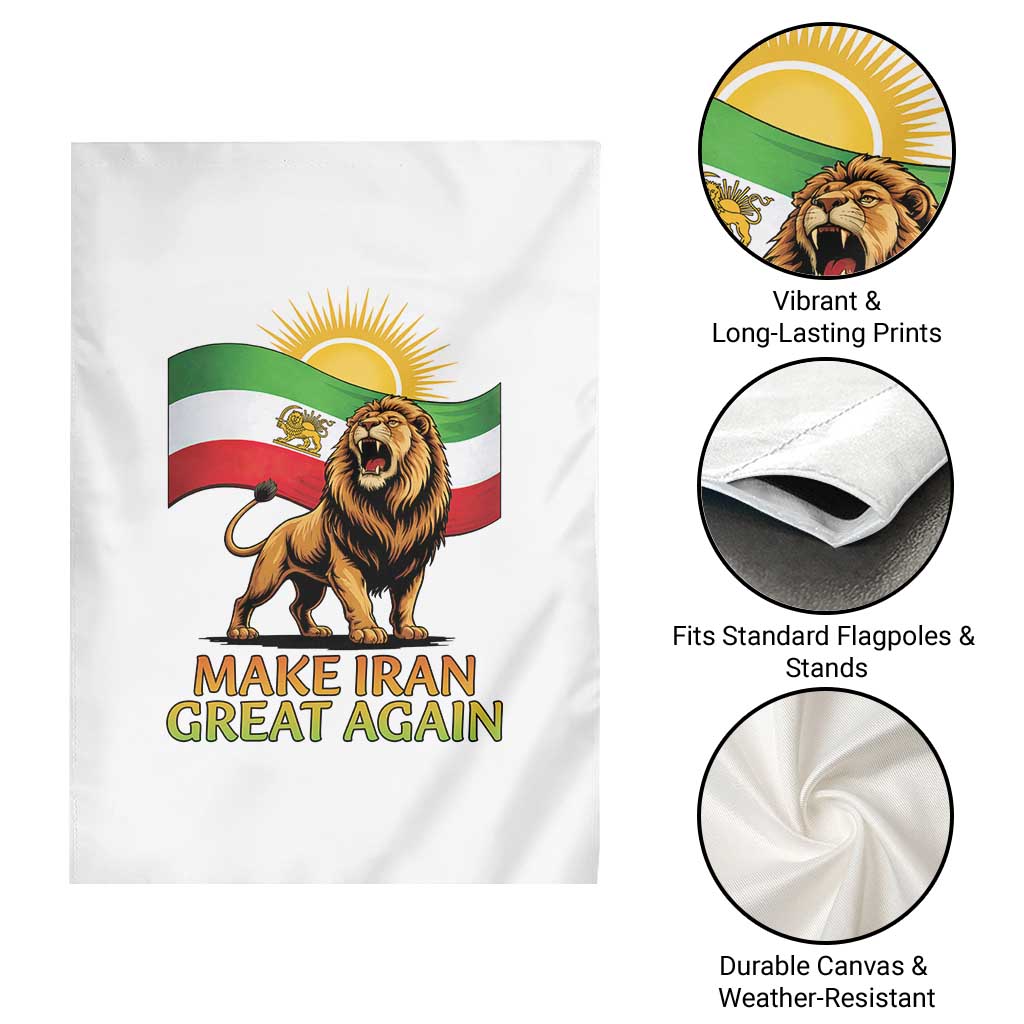 Patriotic Iranian Pride Gift Garden Flag Make Iran Great Again