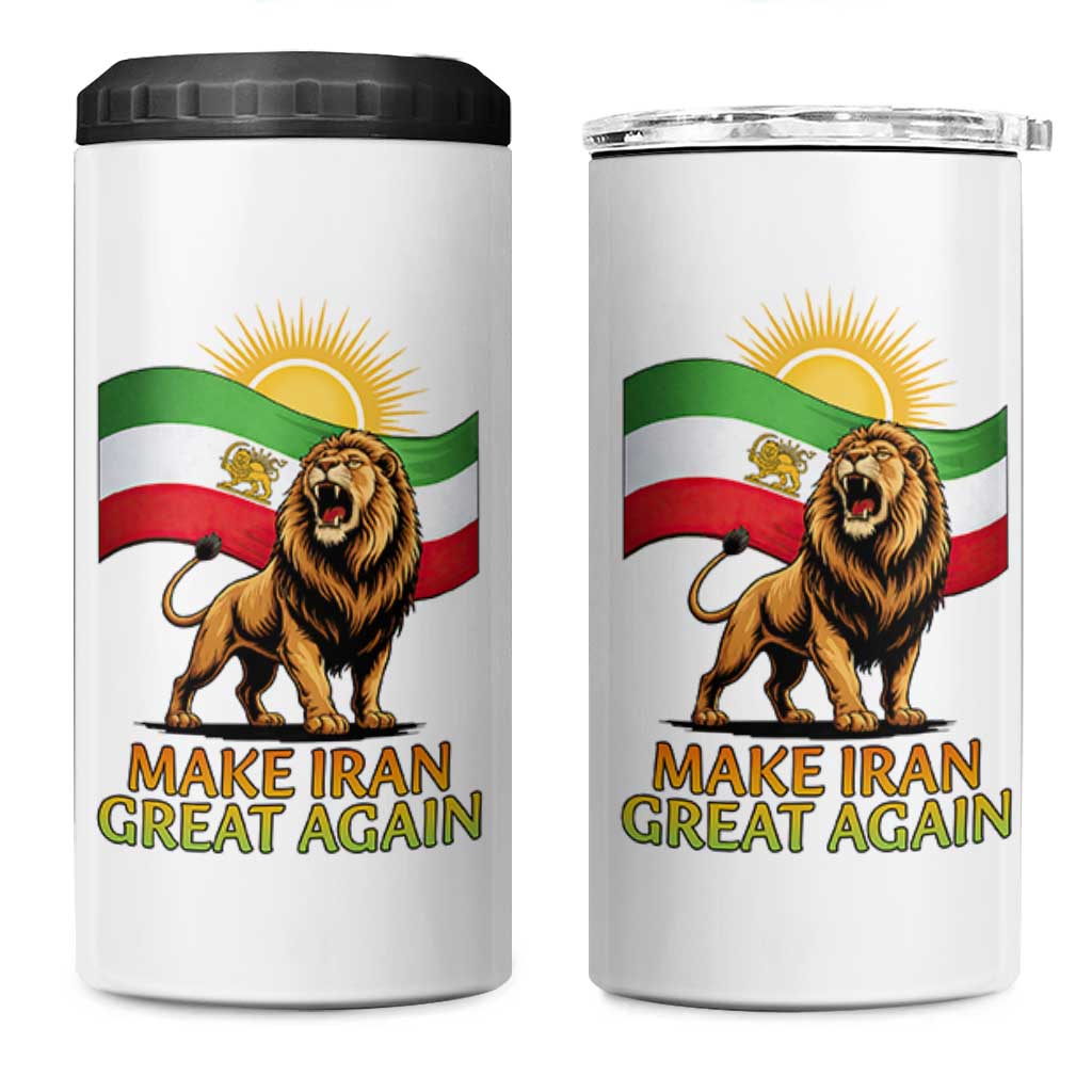 Patriotic Iranian Pride Gift 4 in 1 Can Cooler Tumbler Make Iran Great Again