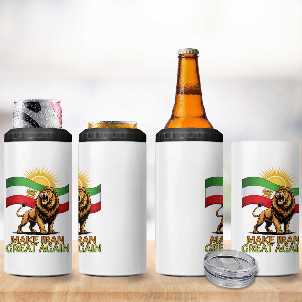 Patriotic Iranian Pride Gift 4 in 1 Can Cooler Tumbler Make Iran Great Again