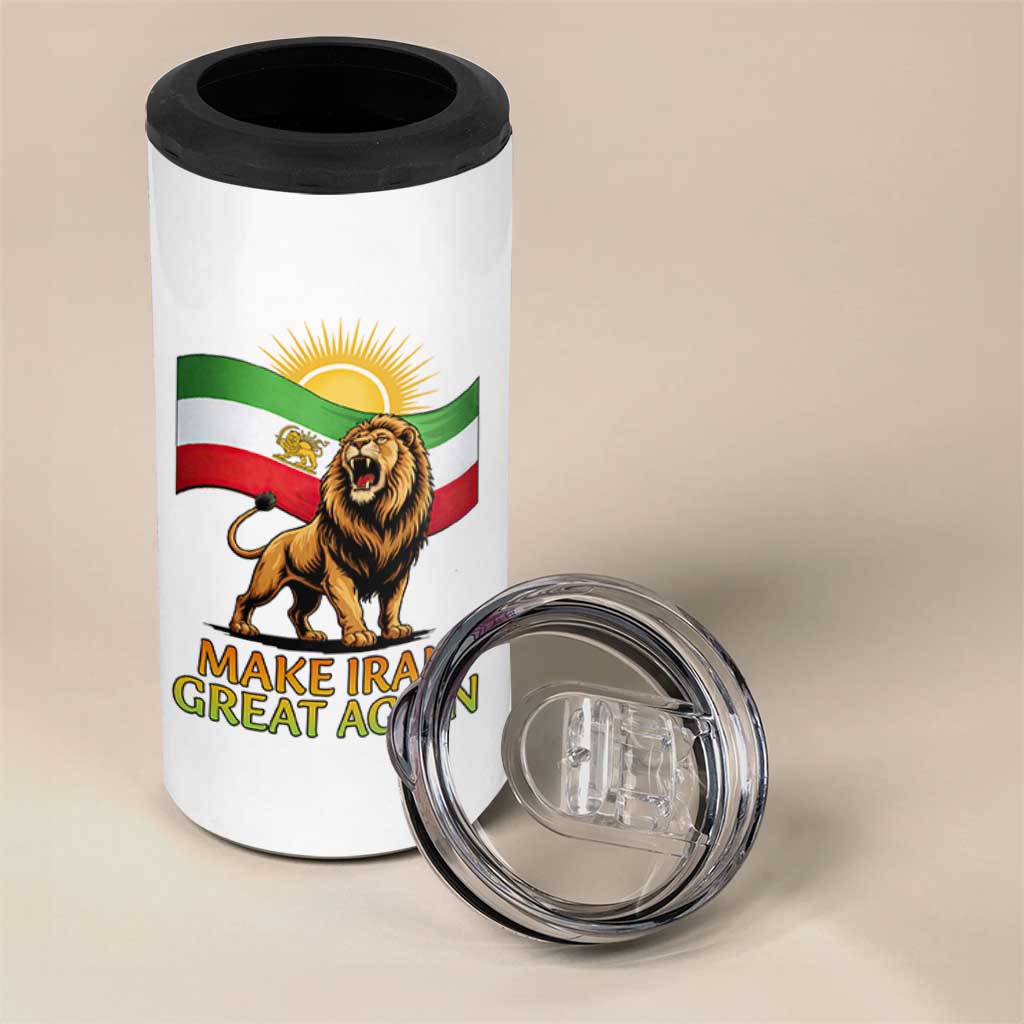 Patriotic Iranian Pride Gift 4 in 1 Can Cooler Tumbler Make Iran Great Again