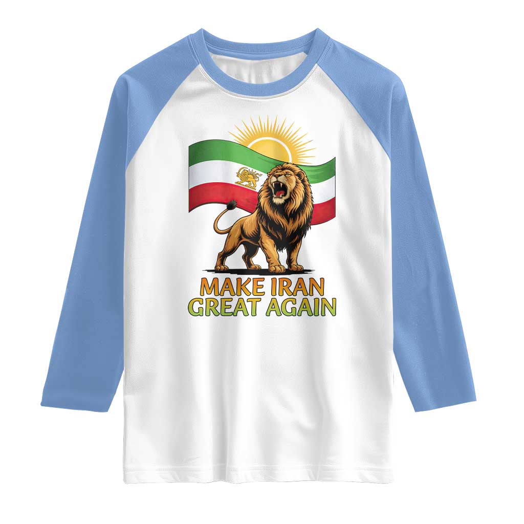 Patriotic Iranian Pride Gift Raglan Shirt Make Iran Great Again