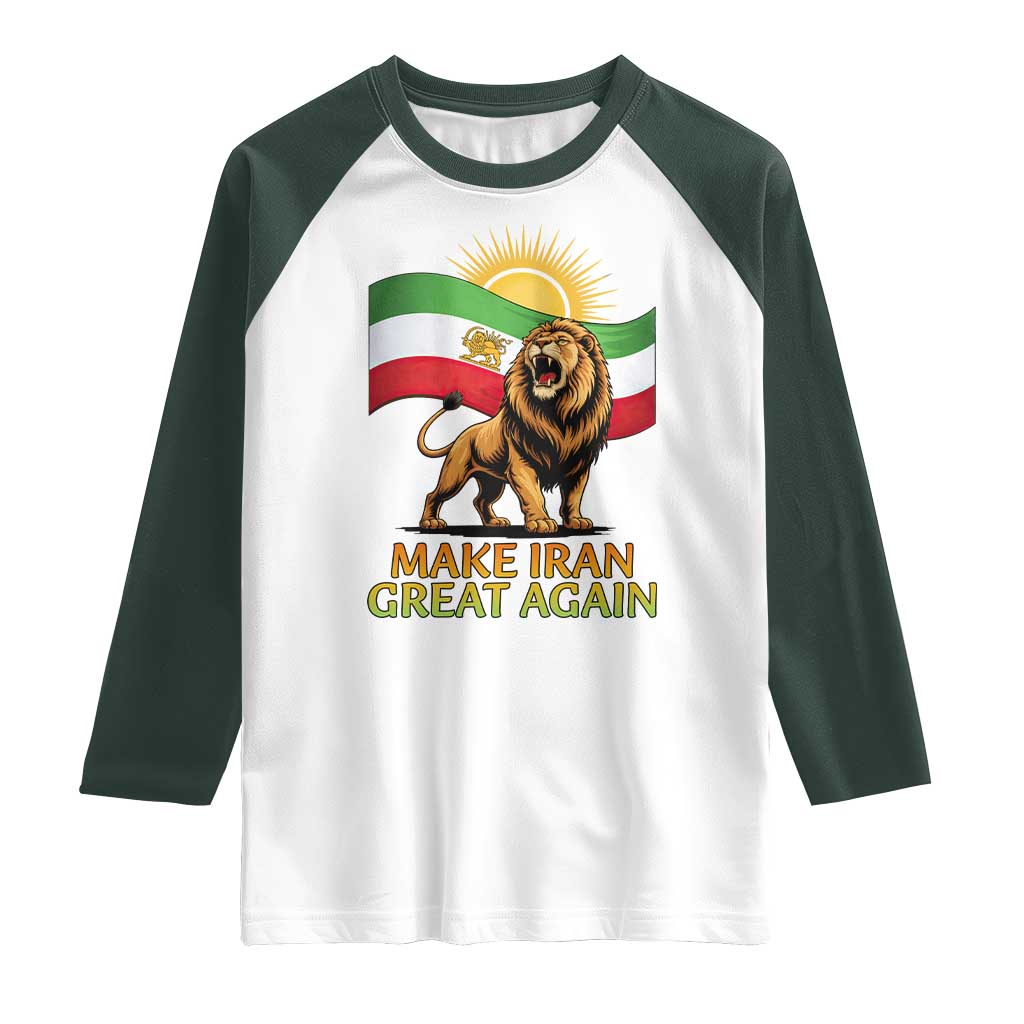 Patriotic Iranian Pride Gift Raglan Shirt Make Iran Great Again