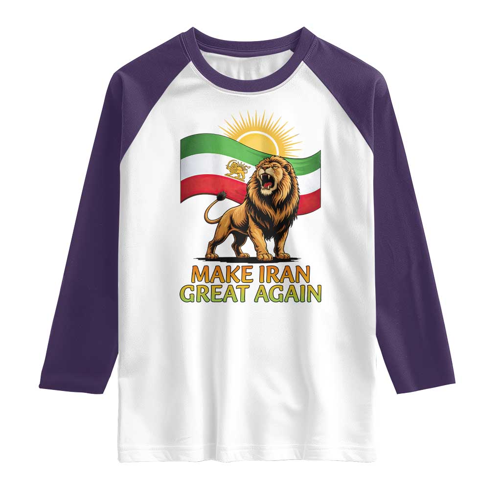 Patriotic Iranian Pride Gift Raglan Shirt Make Iran Great Again