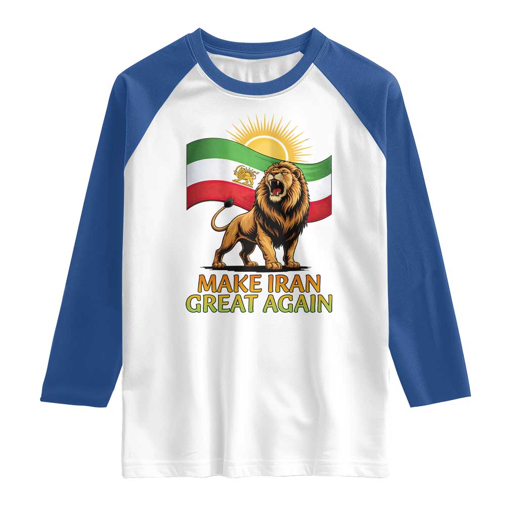 Patriotic Iranian Pride Gift Raglan Shirt Make Iran Great Again