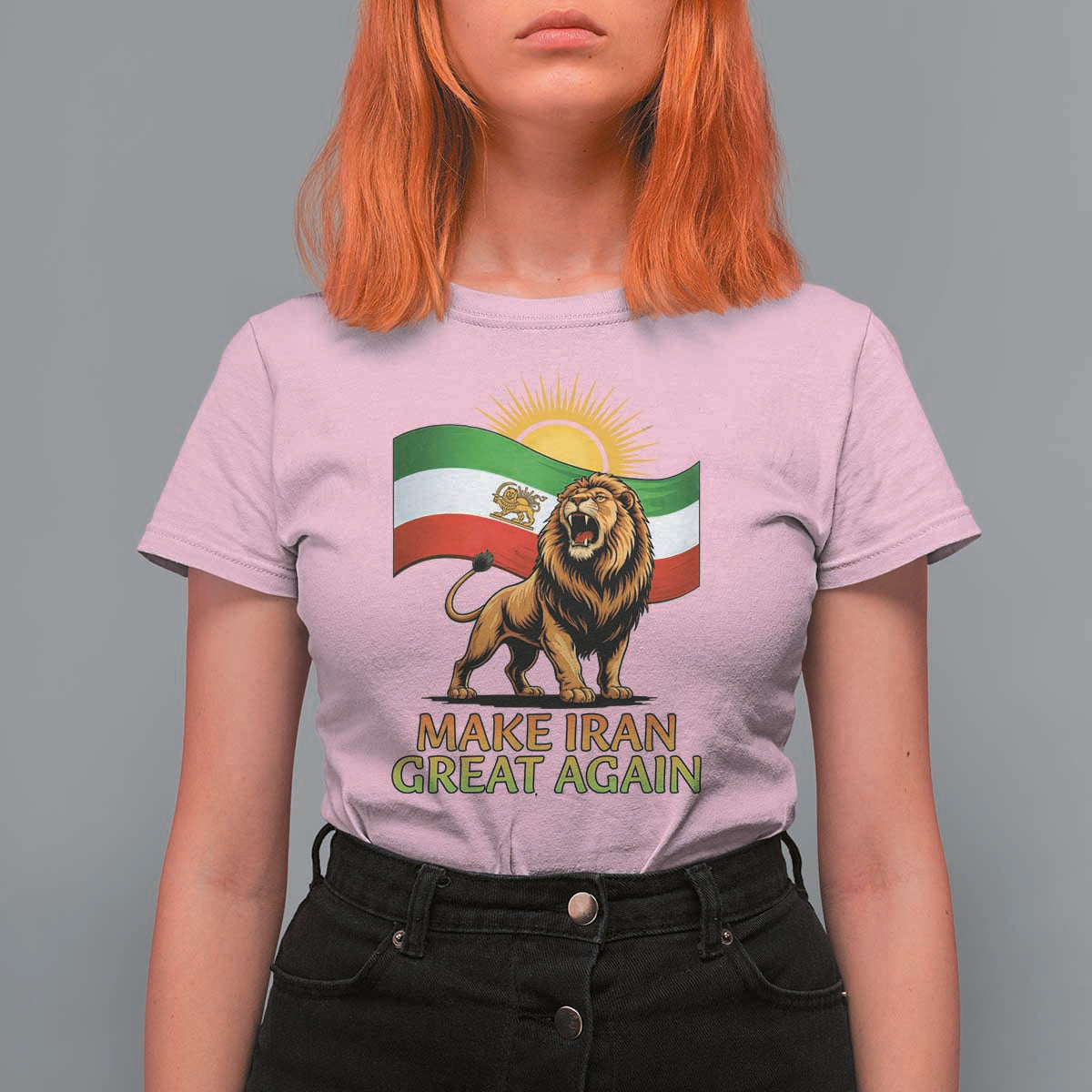 Patriotic Iranian Pride Gift T Shirt For Women Make Iran Great Again