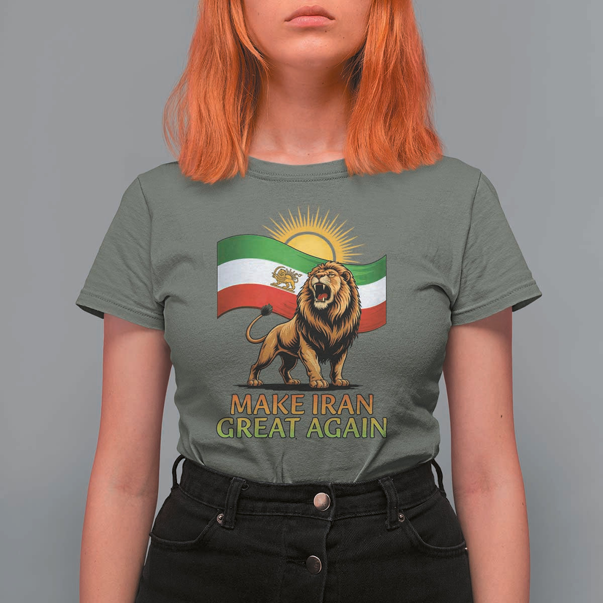 Patriotic Iranian Pride Gift T Shirt For Women Make Iran Great Again