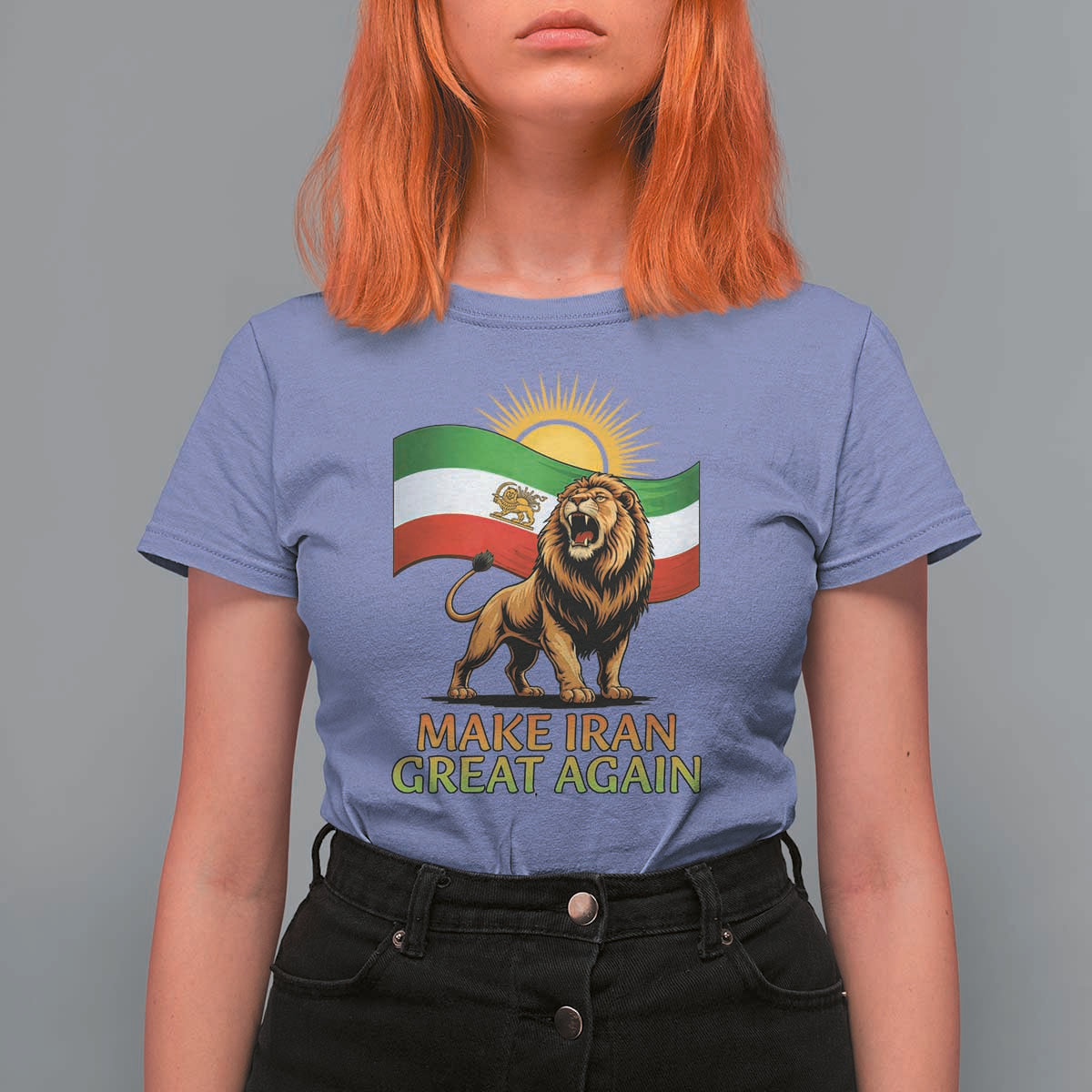 Patriotic Iranian Pride Gift T Shirt For Women Make Iran Great Again