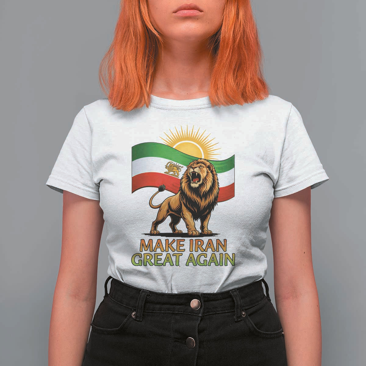 Patriotic Iranian Pride Gift T Shirt For Women Make Iran Great Again