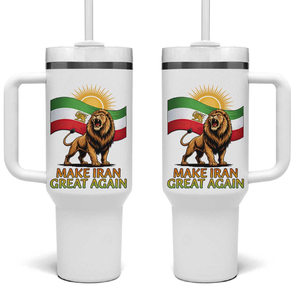 Patriotic Iranian Pride Gift Tumbler With Handle Make Iran Great Again