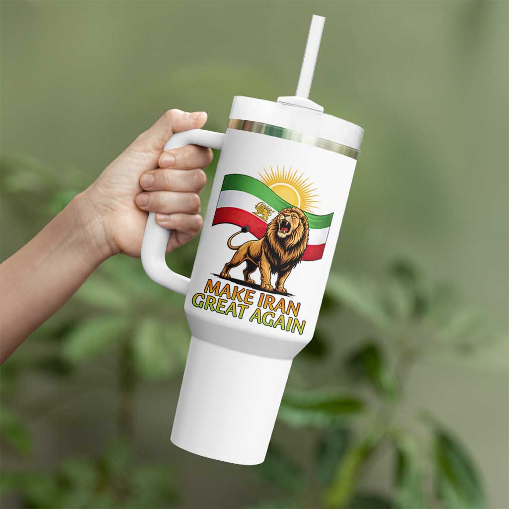 Patriotic Iranian Pride Gift Tumbler With Handle Make Iran Great Again