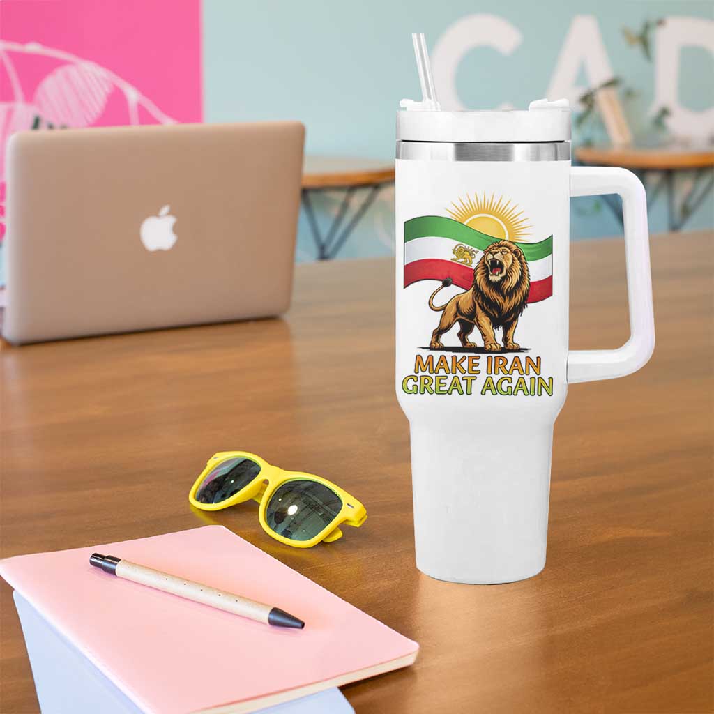 Patriotic Iranian Pride Gift Tumbler With Handle Make Iran Great Again