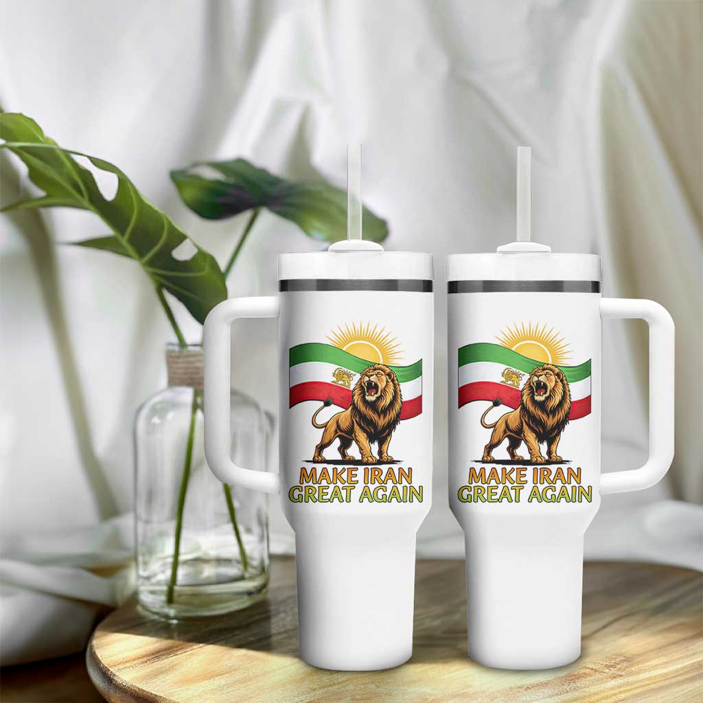 Patriotic Iranian Pride Gift Tumbler With Handle Make Iran Great Again