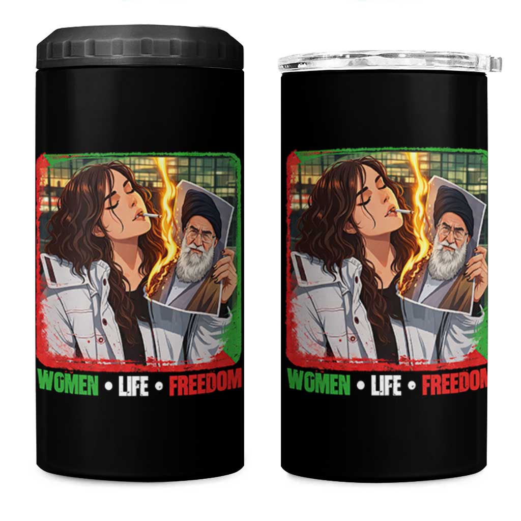 Woman Life Freedom 4 in 1 Can Cooler Tumbler Free Iran Movement Gift For Iranian Women