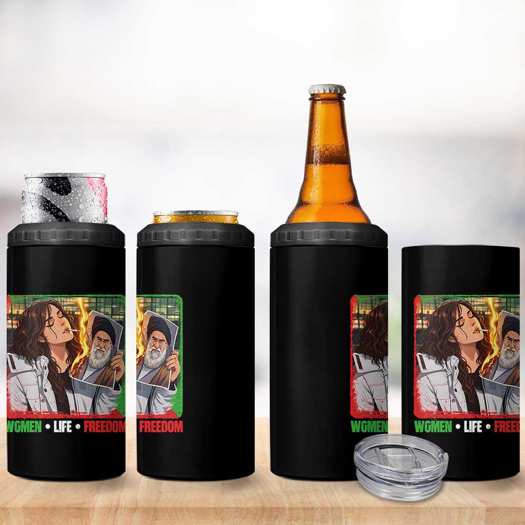 Woman Life Freedom 4 in 1 Can Cooler Tumbler Free Iran Movement Gift For Iranian Women