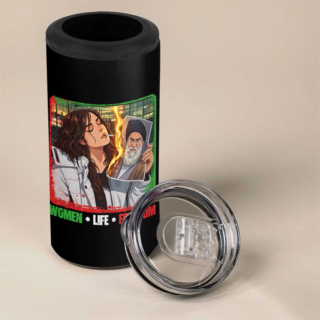 Woman Life Freedom 4 in 1 Can Cooler Tumbler Free Iran Movement Gift For Iranian Women