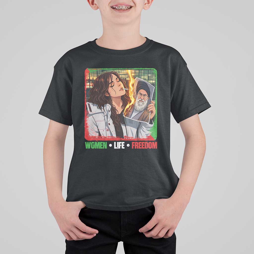 Woman Life Freedom T Shirt For Kid Free Iran Movement Gift For Iranian Women