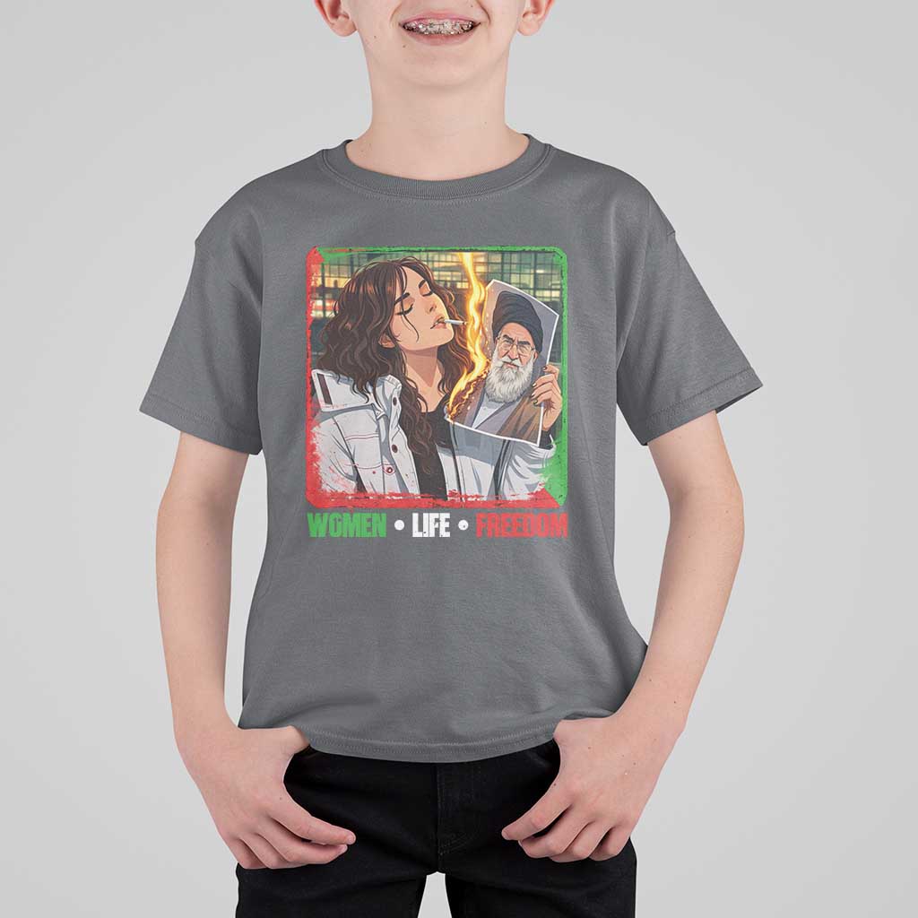 Woman Life Freedom T Shirt For Kid Free Iran Movement Gift For Iranian Women