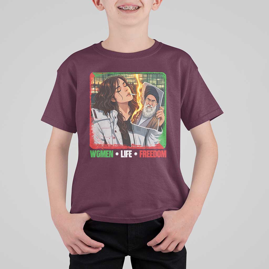 Woman Life Freedom T Shirt For Kid Free Iran Movement Gift For Iranian Women