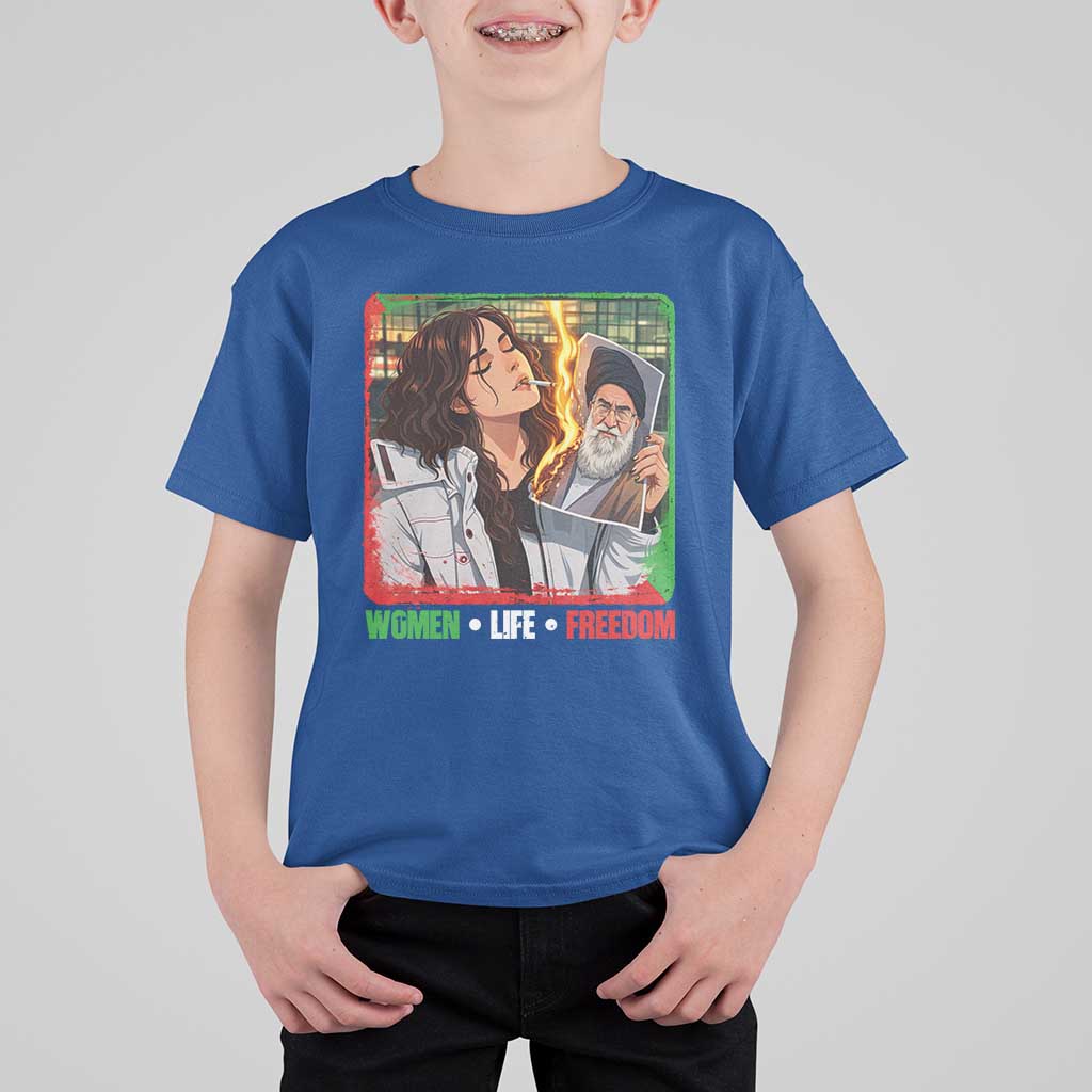 Woman Life Freedom T Shirt For Kid Free Iran Movement Gift For Iranian Women