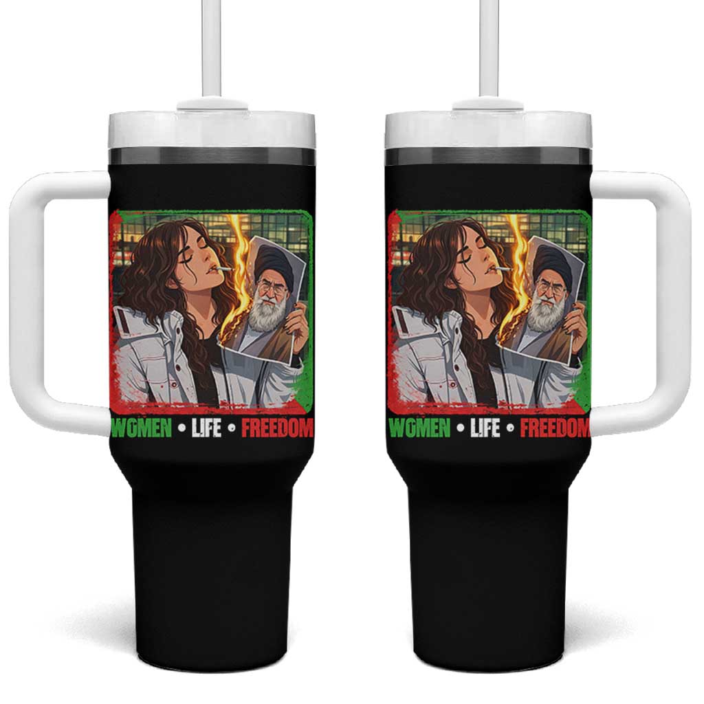 Woman Life Freedom Tumbler With Handle Free Iran Movement Gift For Iranian Women