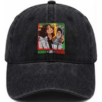 Woman Life Freedom Washed Cotton Baseball Cap Free Iran Movement Gift For Iranian Women