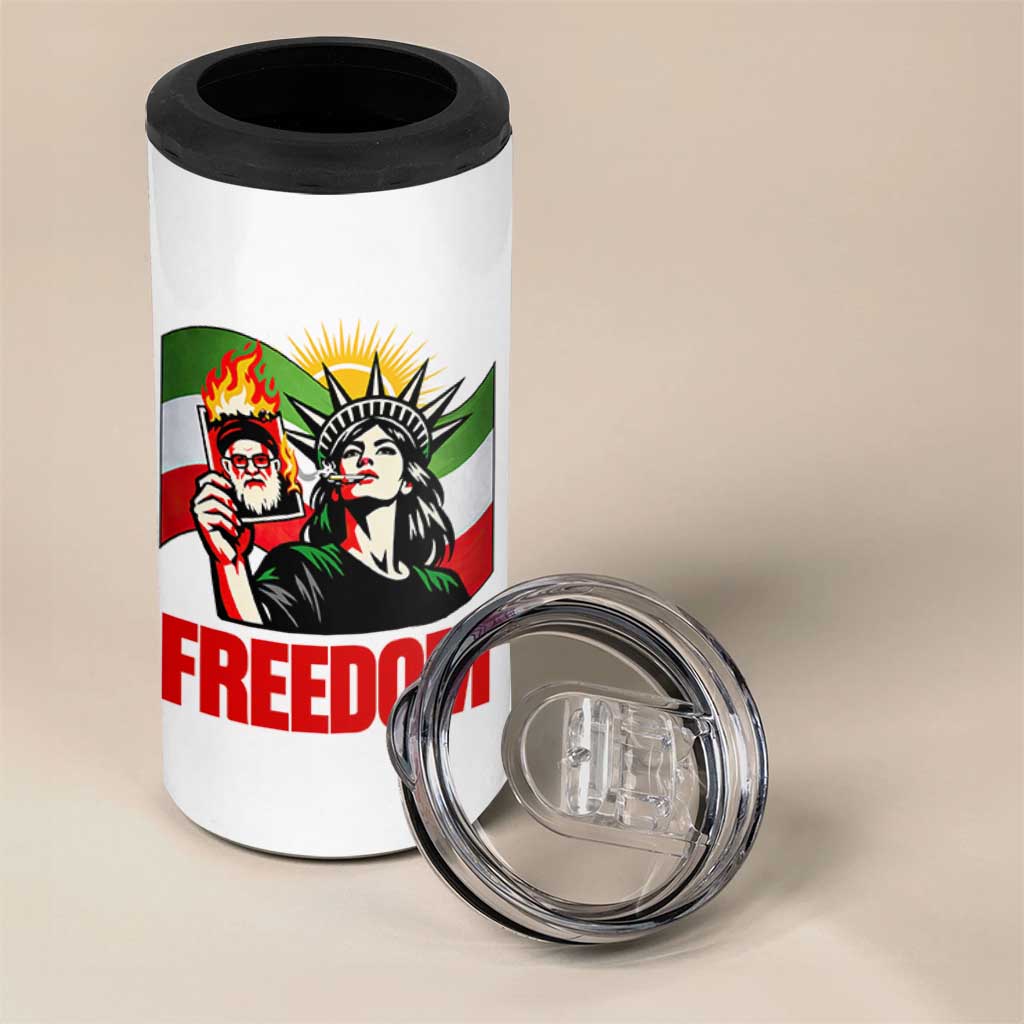 Woman Life Freedom 4 in 1 Can Cooler Tumbler Free Iran Protest Resistance Movement