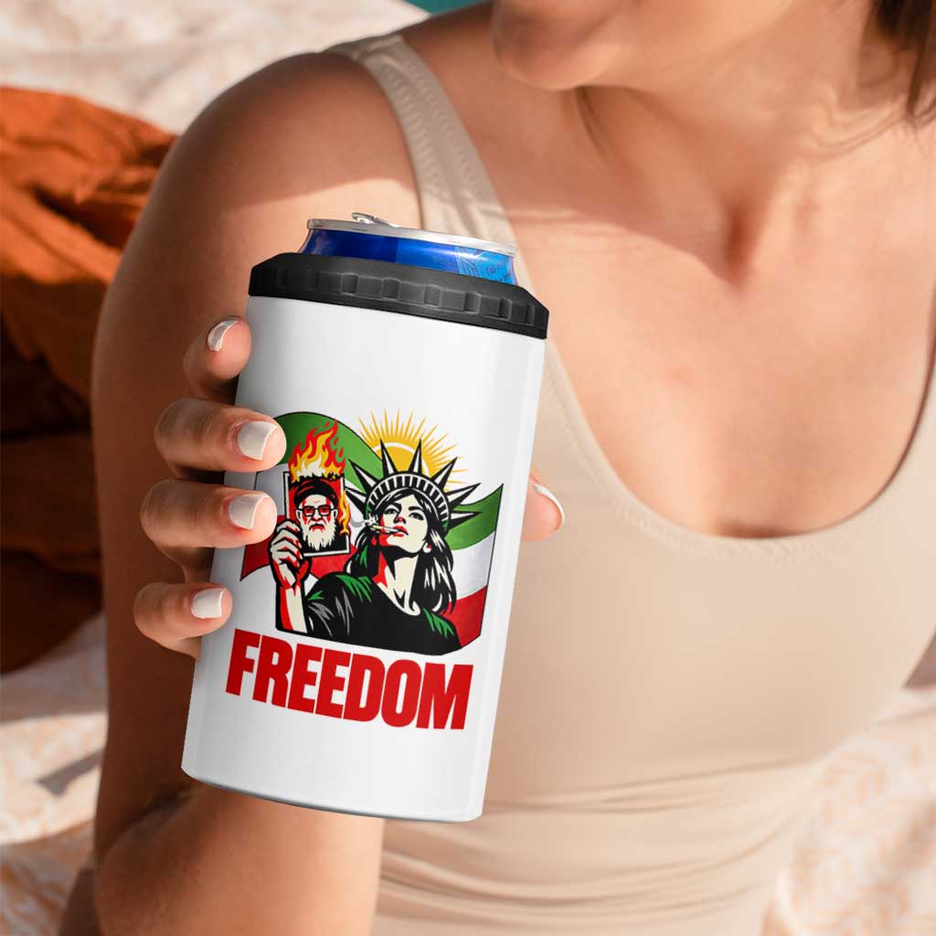 Woman Life Freedom 4 in 1 Can Cooler Tumbler Free Iran Protest Resistance Movement
