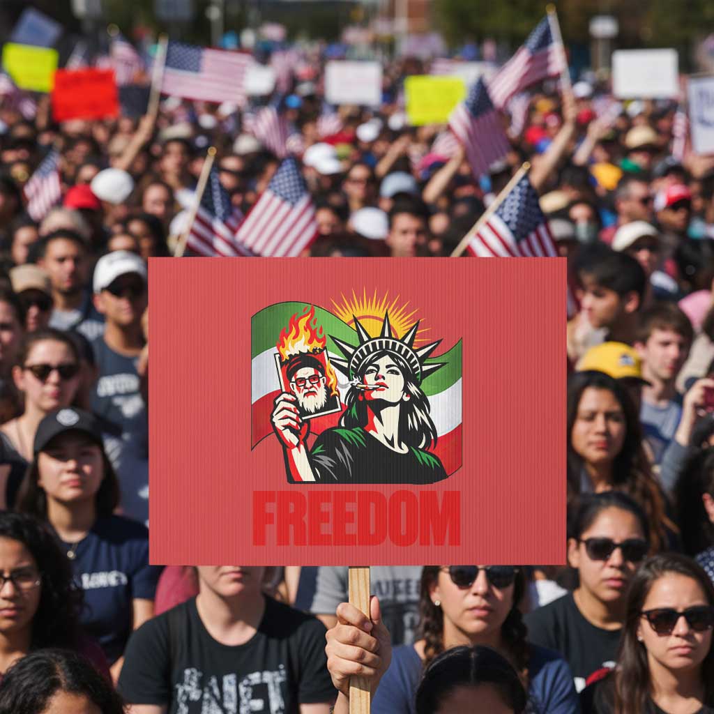 Woman Life Freedom Protest Sign Free Iran Protest Resistance Movement