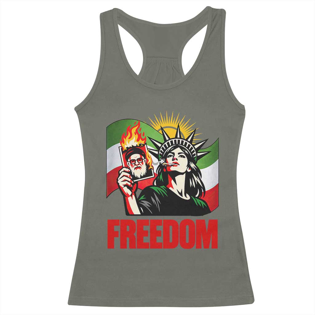 Woman Life Freedom Racerback Tank Top Free Iran Protest Resistance Movement
