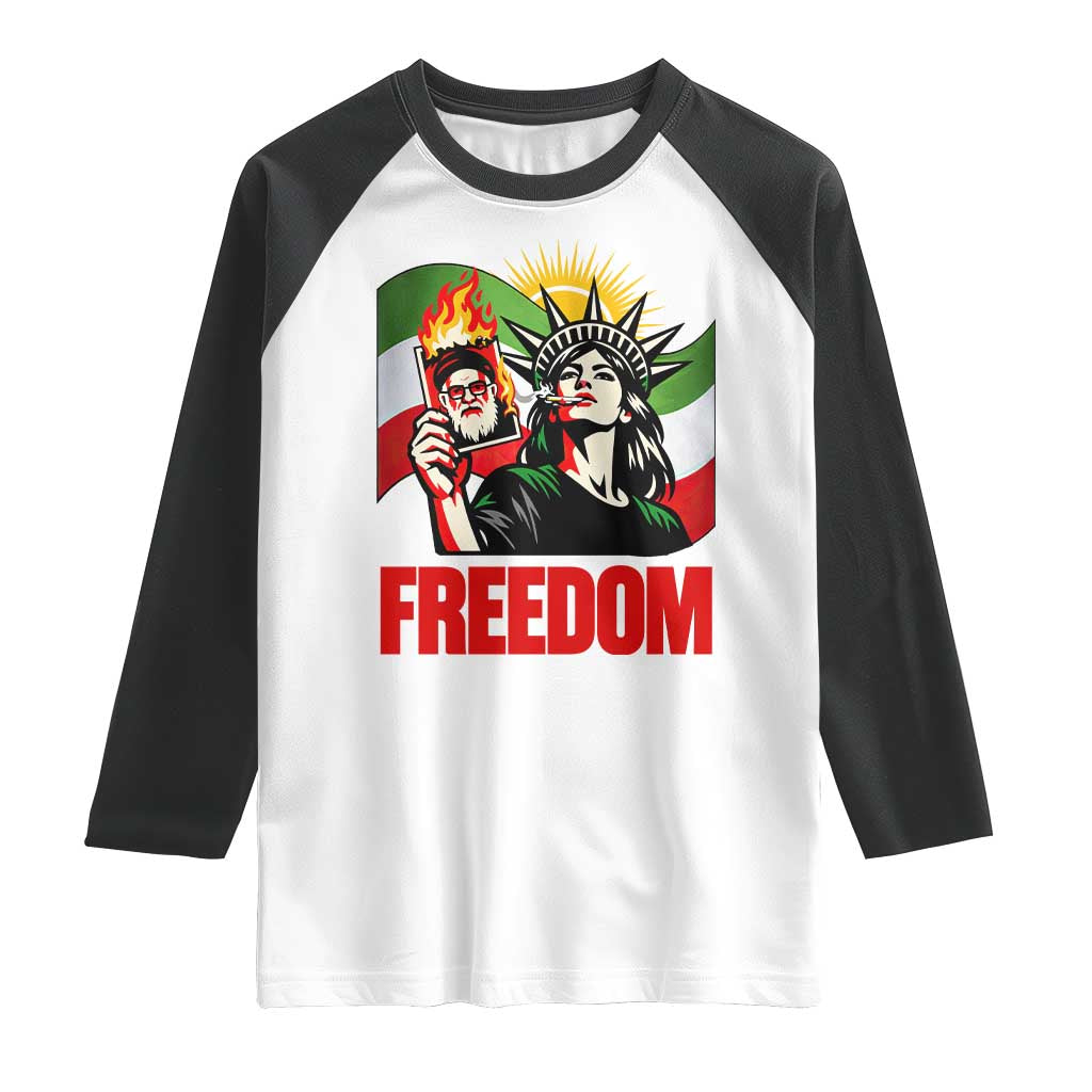 Woman Life Freedom Raglan Shirt Free Iran Protest Resistance Movement