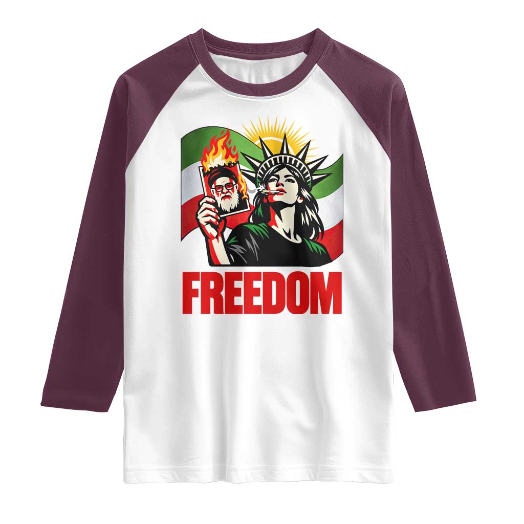 Woman Life Freedom Raglan Shirt Free Iran Protest Resistance Movement