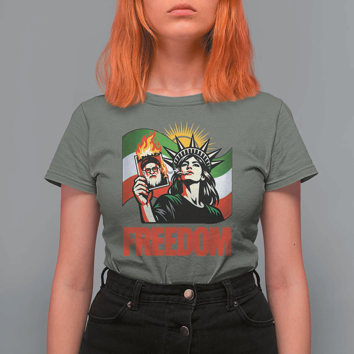 Woman Life Freedom T Shirt For Women Free Iran Protest Resistance Movement