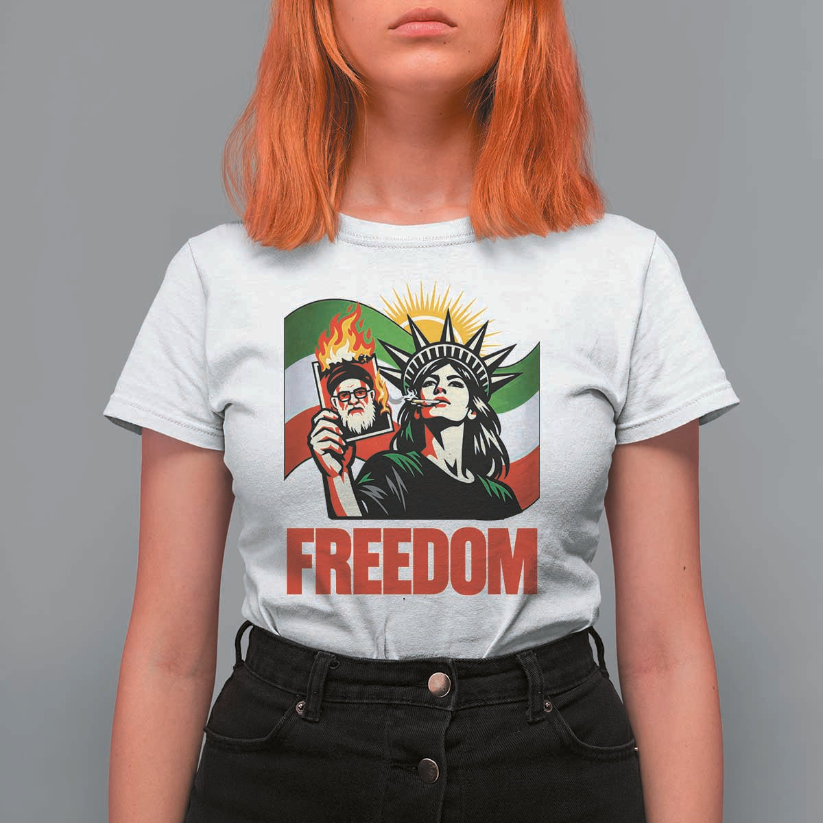 Woman Life Freedom T Shirt For Women Free Iran Protest Resistance Movement