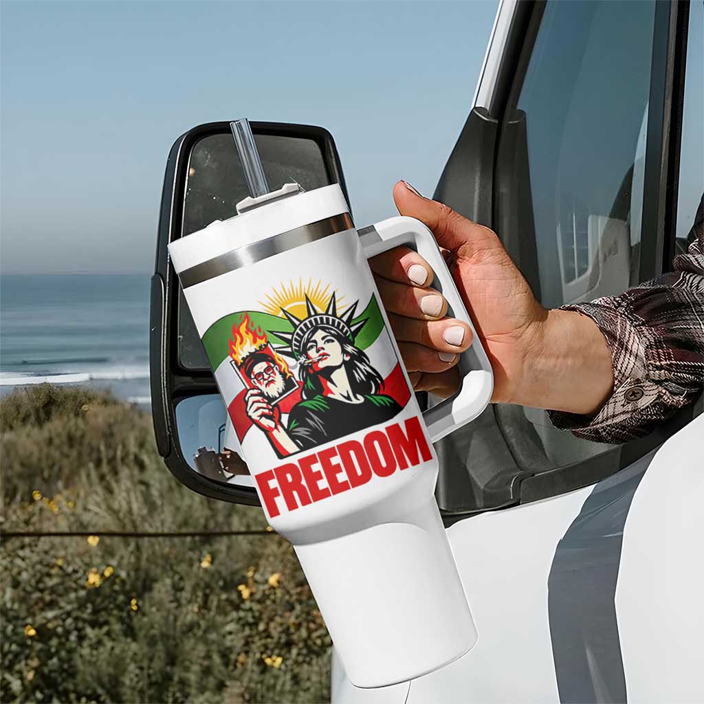 Woman Life Freedom Tumbler With Handle Free Iran Protest Resistance Movement