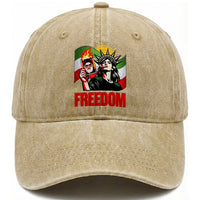 Woman Life Freedom Washed Cotton Baseball Cap Free Iran Protest Resistance Movement