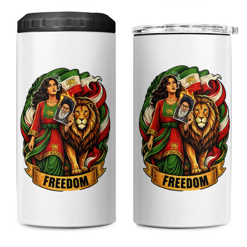 Woman Life Freedom 4 in 1 Can Cooler Tumbler Iranian Women Resistance Pride