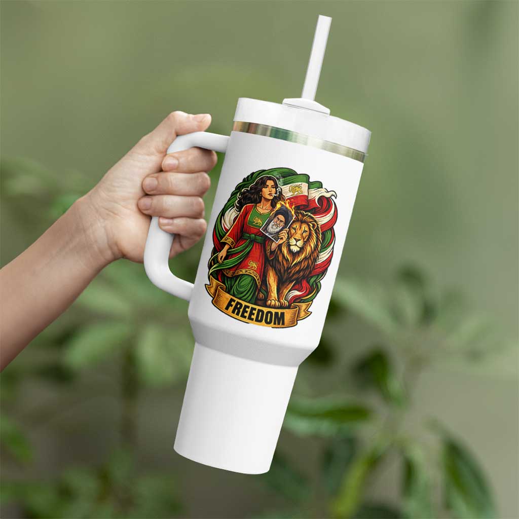 Woman Life Freedom Tumbler With Handle Iranian Women Resistance Pride