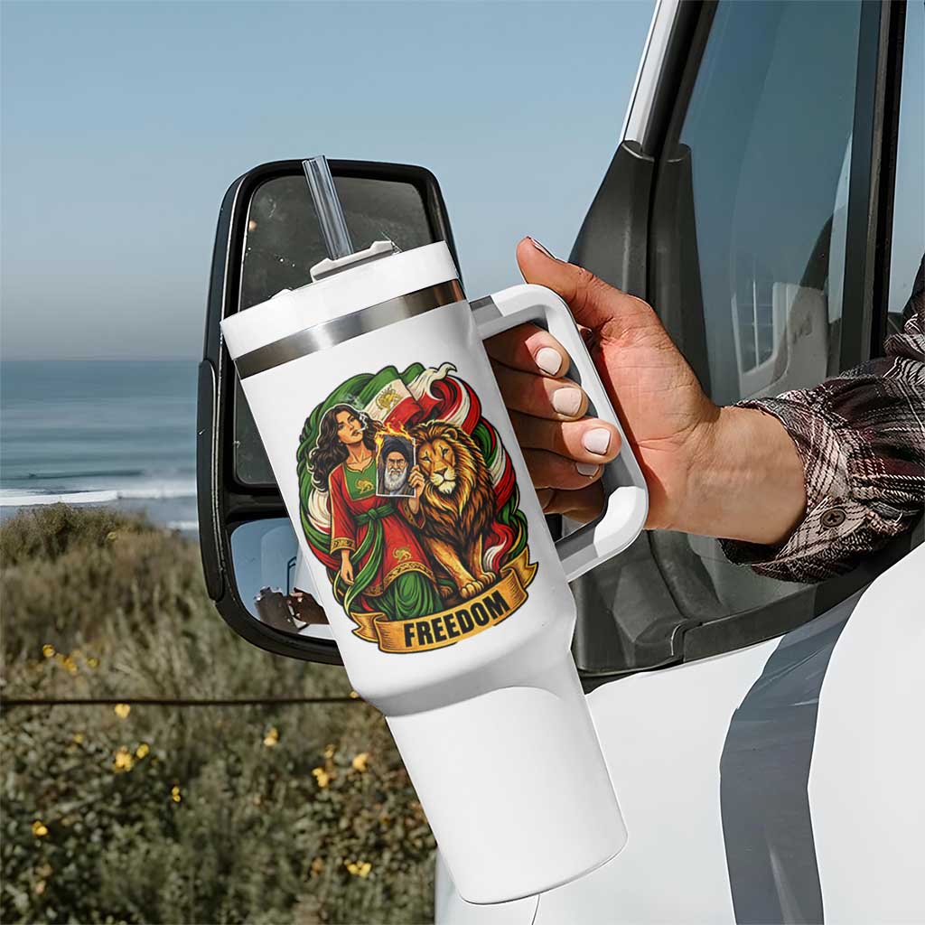 Woman Life Freedom Tumbler With Handle Iranian Women Resistance Pride