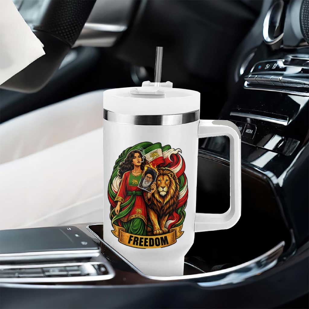 Woman Life Freedom Tumbler With Handle Iranian Women Resistance Pride
