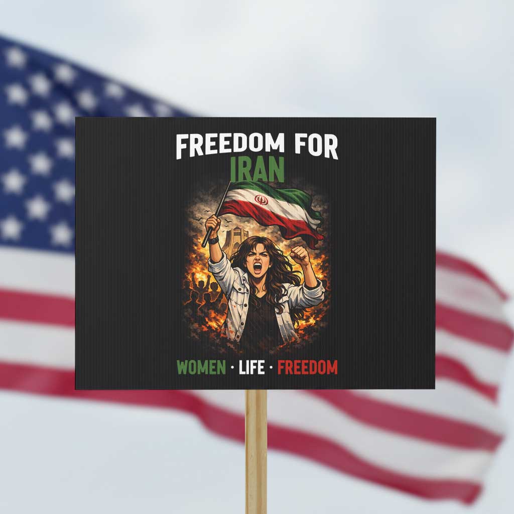 Iran Womens Protest Protest Sign Freedom For Iran Resistance Movement