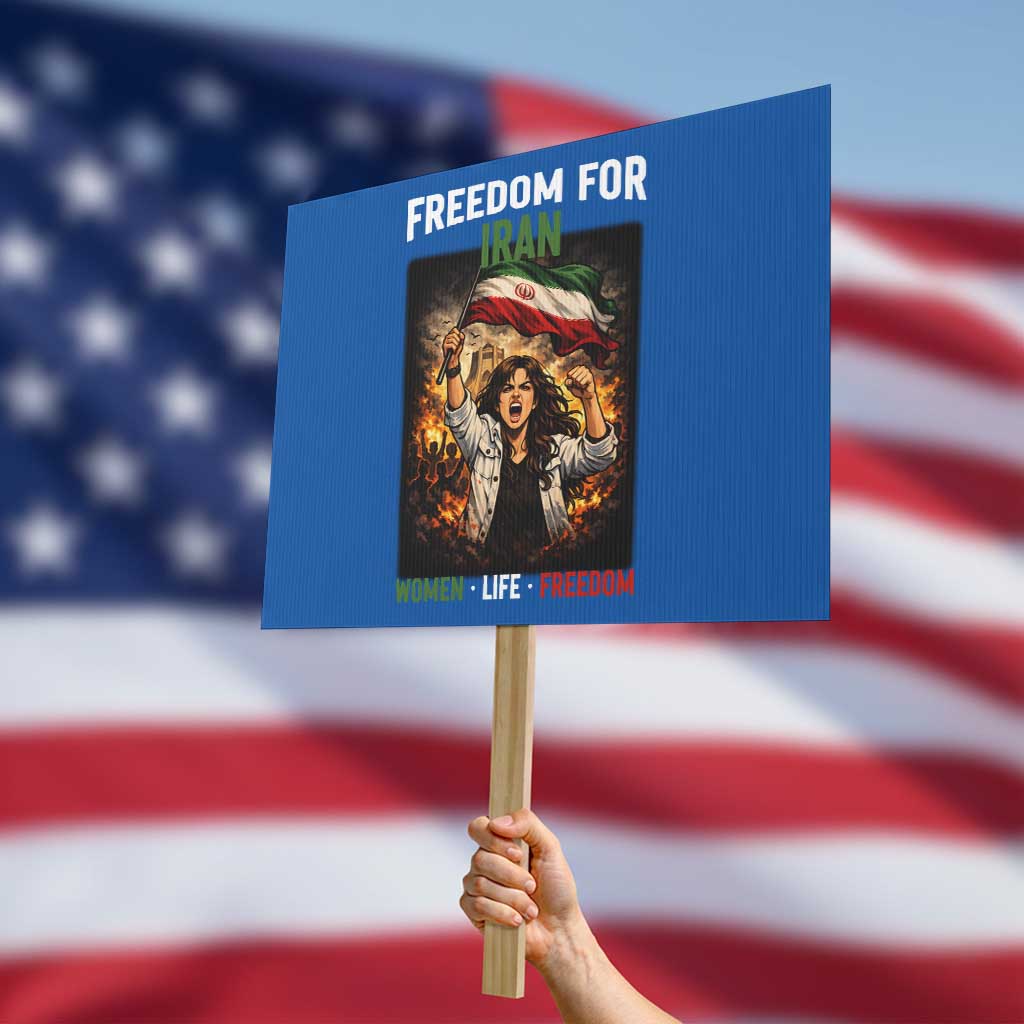 Iran Womens Protest Protest Sign Freedom For Iran Resistance Movement