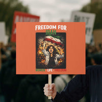 Iran Womens Protest Protest Sign Freedom For Iran Resistance Movement