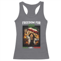 Iran Womens Protest Racerback Tank Top Freedom For Iran Resistance Movement