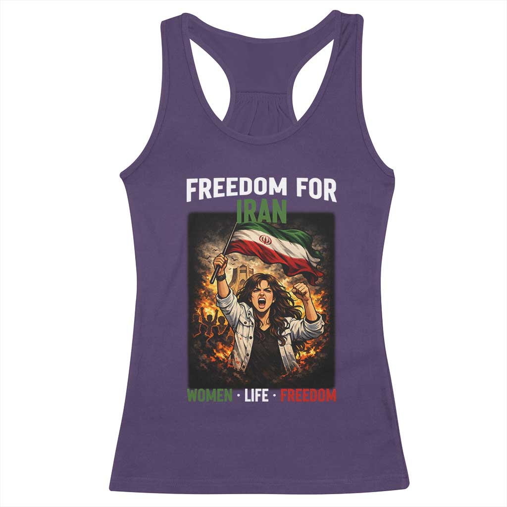 Iran Womens Protest Racerback Tank Top Freedom For Iran Resistance Movement