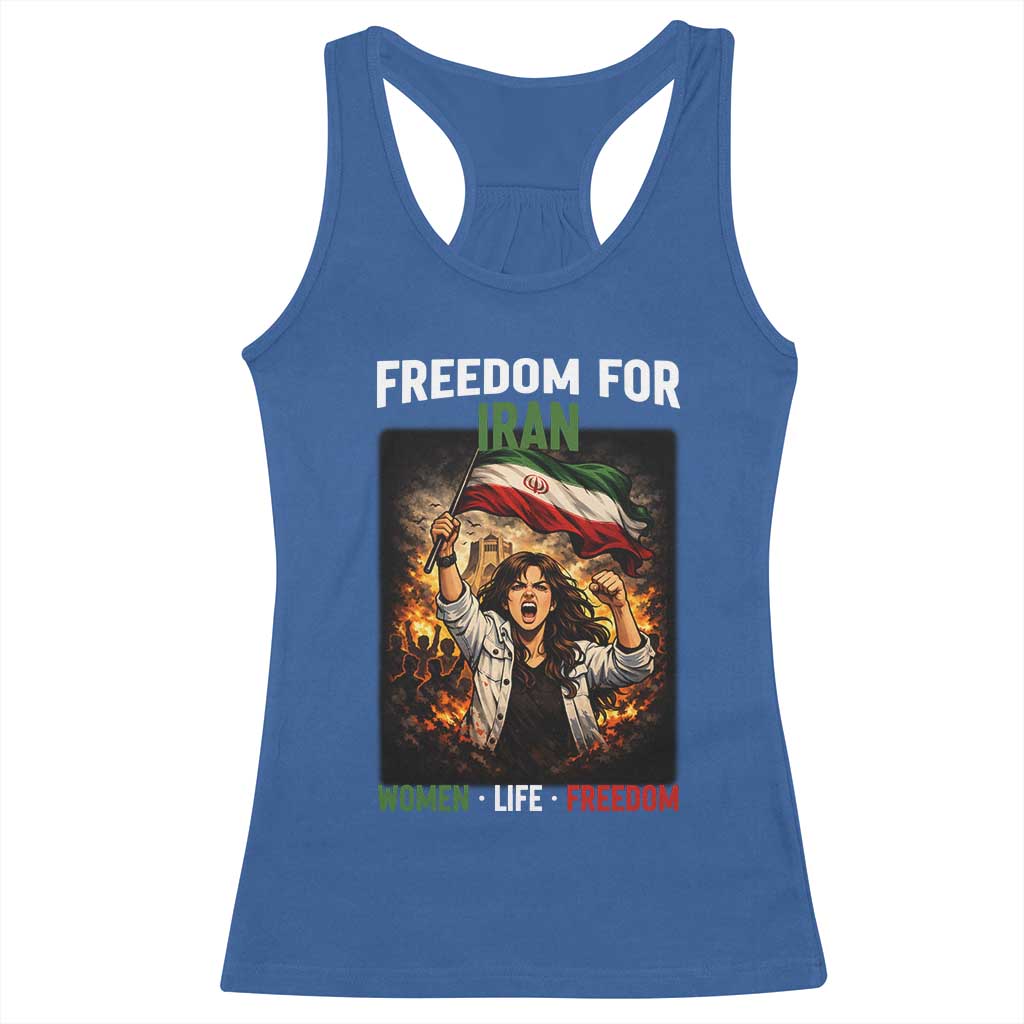 Iran Womens Protest Racerback Tank Top Freedom For Iran Resistance Movement