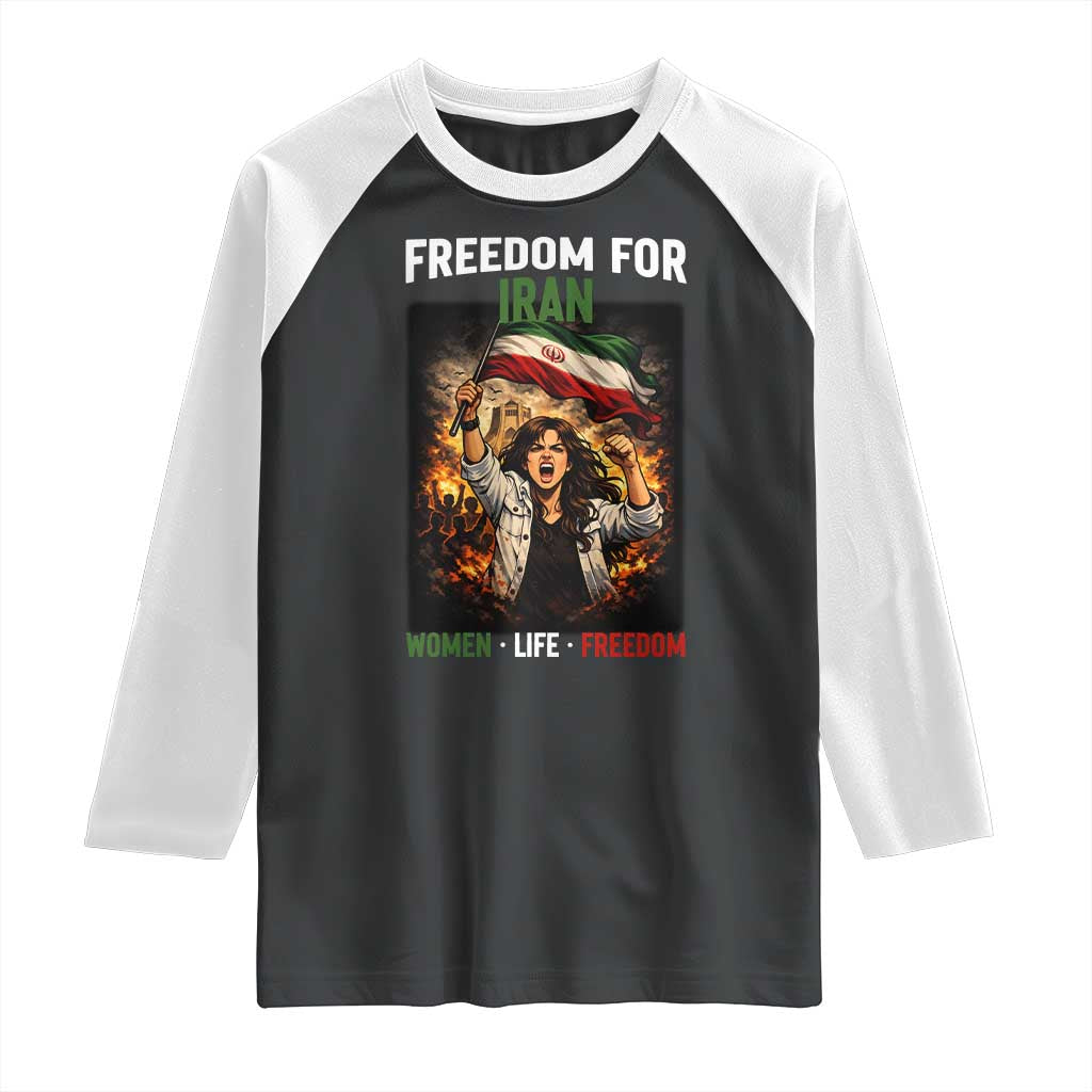Iran Womens Protest Raglan Shirt Freedom For Iran Resistance Movement