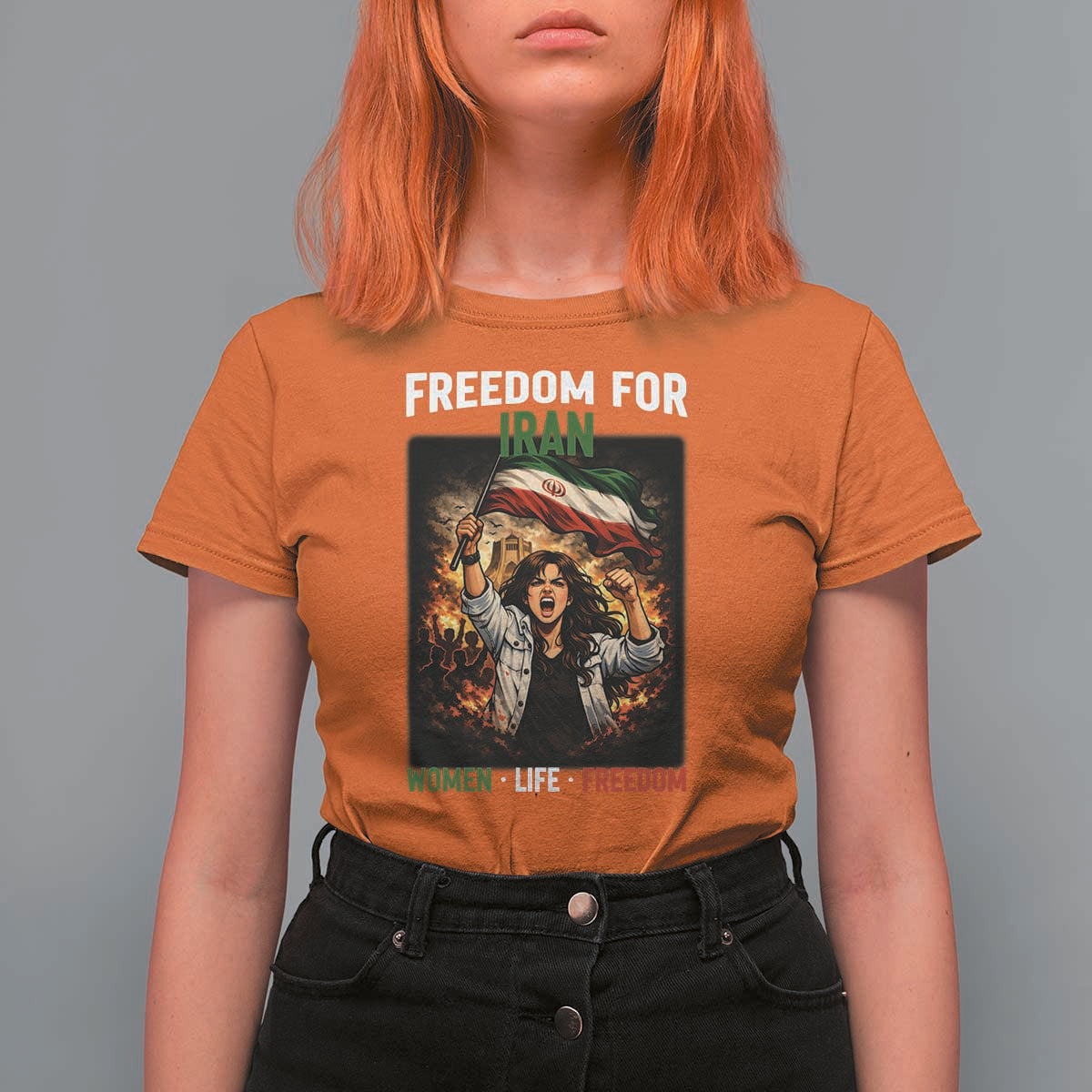 Iran Womens Protest T Shirt For Women Freedom For Iran Resistance Movement